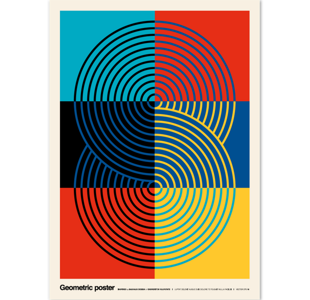 Bauhaus Minimalist Composition Geometric Poster