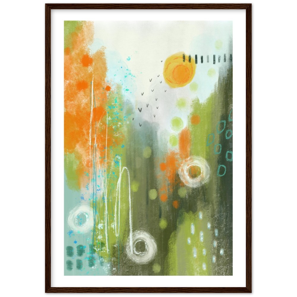 Abstract Modern Art Premium Matte Paper Wooden Framed Poster - Spring Sunset