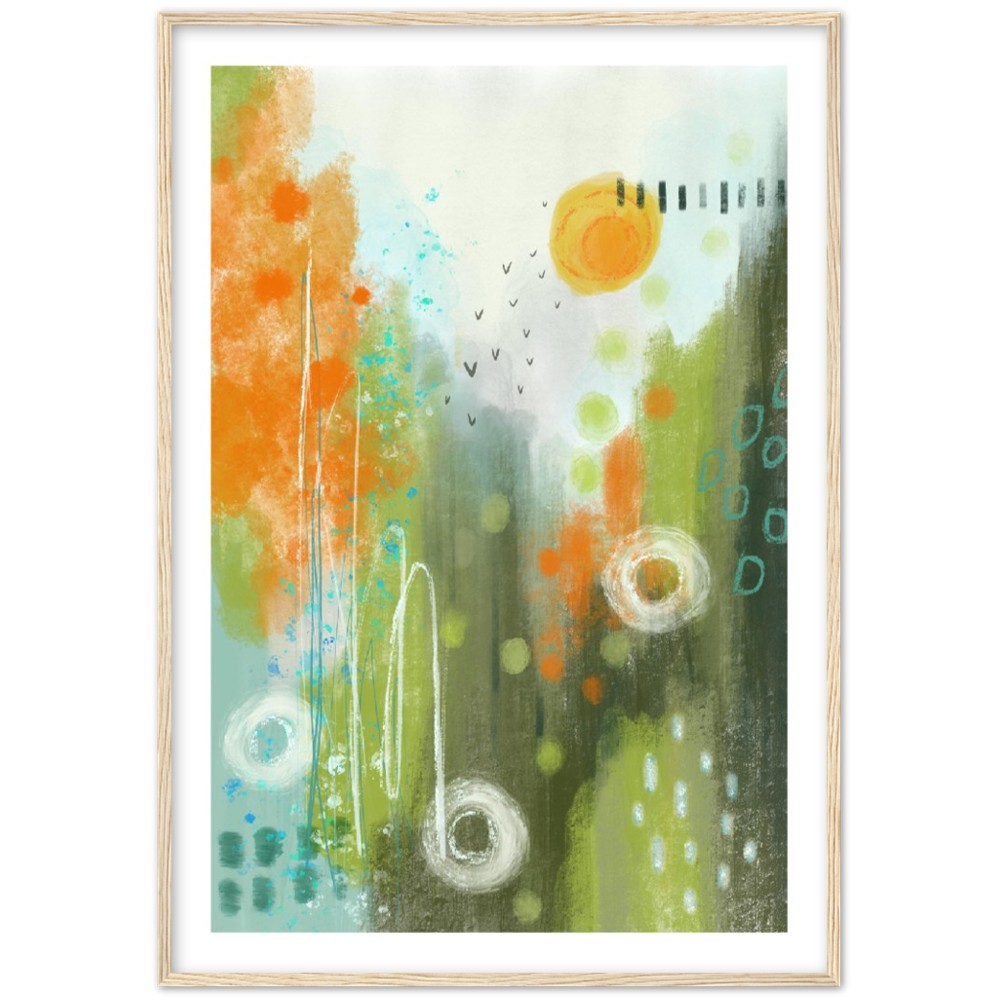 Abstract Modern Art Premium Matte Paper Wooden Framed Poster - Spring Sunset