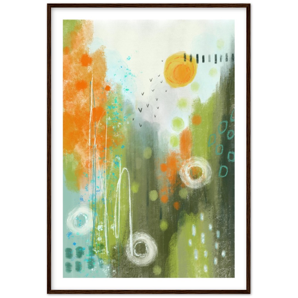 Abstract Modern Art Premium Matte Paper Wooden Framed Poster - Spring Sunset