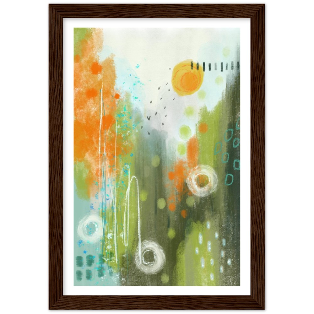 Abstract Modern Art Premium Matte Paper Wooden Framed Poster - Spring Sunset