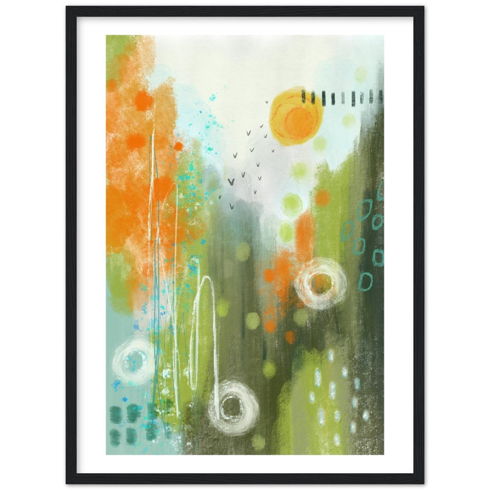 Abstract Modern Art Premium Matte Paper Wooden Framed Poster - Spring Sunset