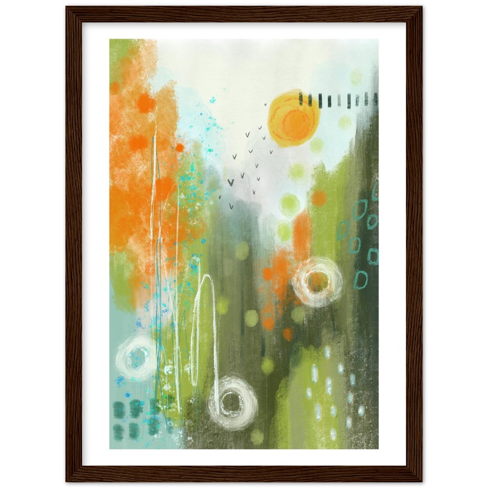Abstract Modern Art Premium Matte Paper Wooden Framed Poster - Spring Sunset