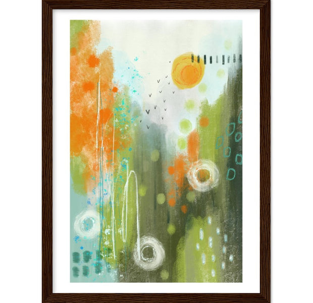 Abstract Modern Art Premium Matte Paper Wooden Framed Poster - Spring Sunset