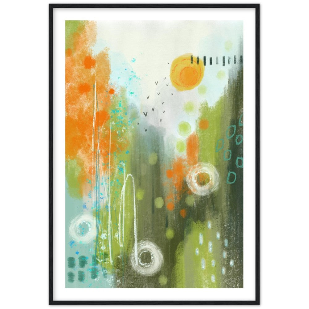 Abstract Modern Art Premium Matte Paper Wooden Framed Poster - Spring Sunset