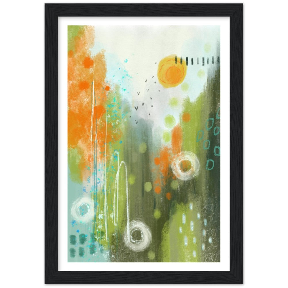 Abstract Modern Art Premium Matte Paper Wooden Framed Poster - Spring Sunset