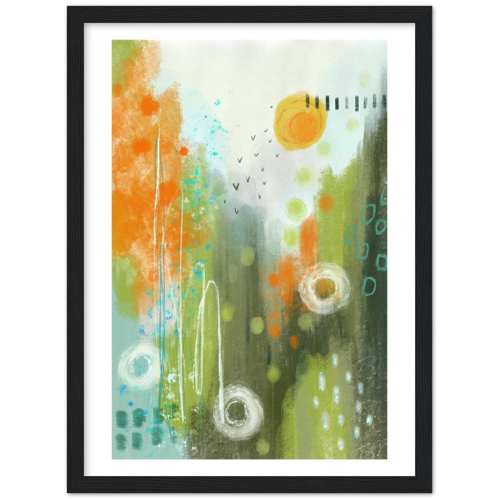 Abstract Modern Art Premium Matte Paper Wooden Framed Poster - Spring Sunset