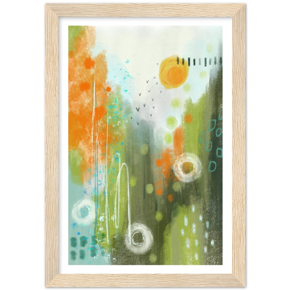 Abstract Modern Art Premium Matte Paper Wooden Framed Poster - Spring Sunset