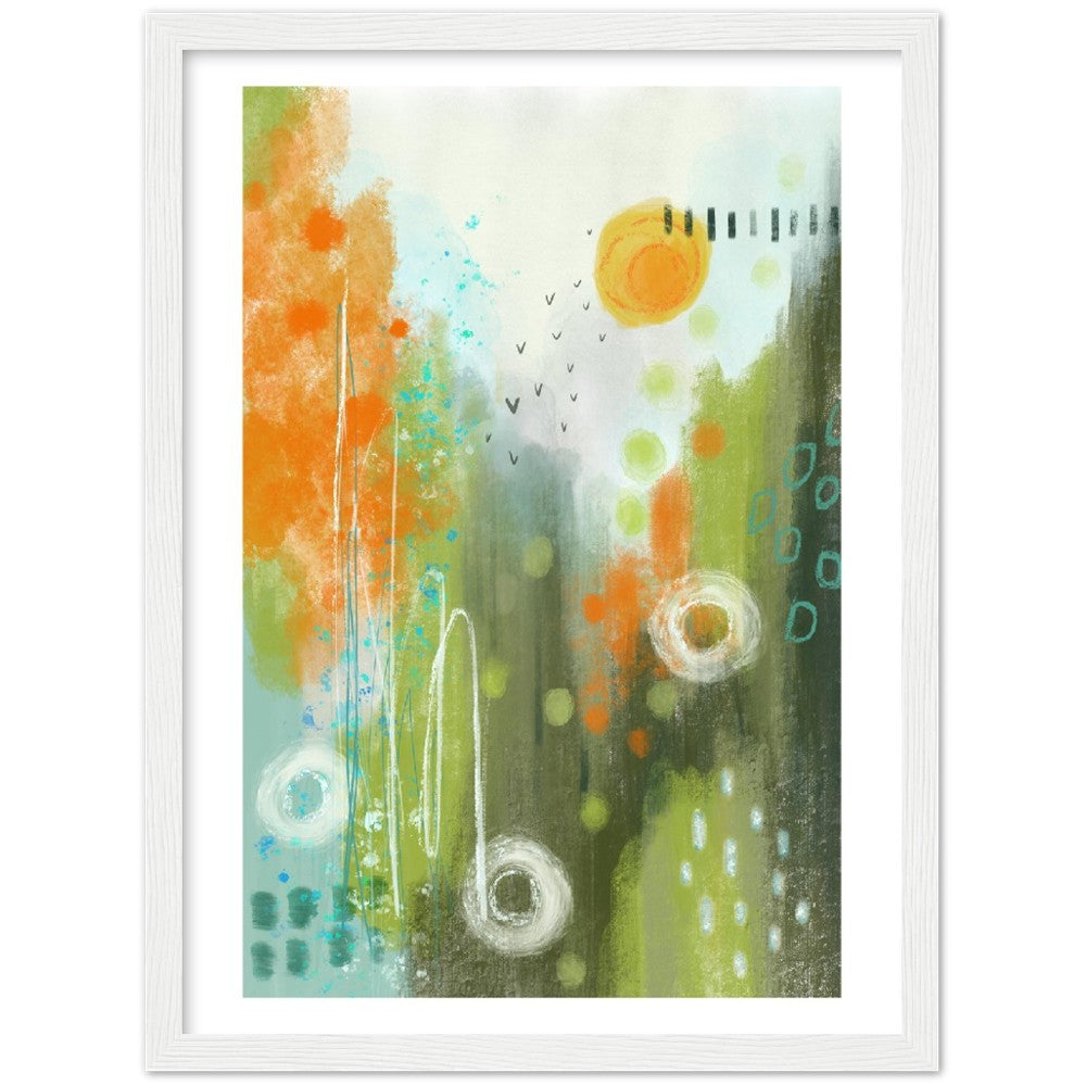 Abstract Modern Art Premium Matte Paper Wooden Framed Poster - Spring Sunset