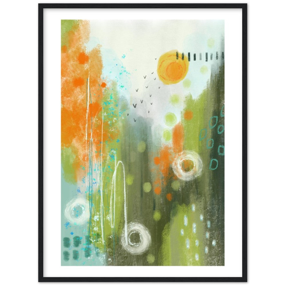 Abstract Modern Art Premium Matte Paper Wooden Framed Poster - Spring Sunset