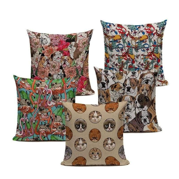 Tiptophomedecor Pug Dog Cushion Covers