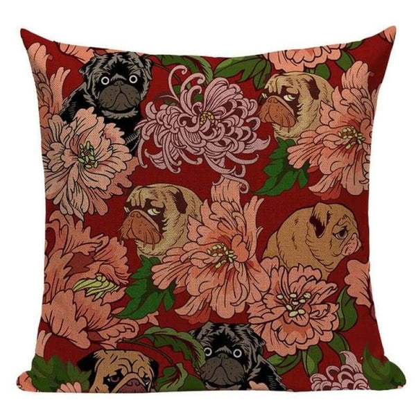 Tiptophomedecor Pug Dog Cushion Covers