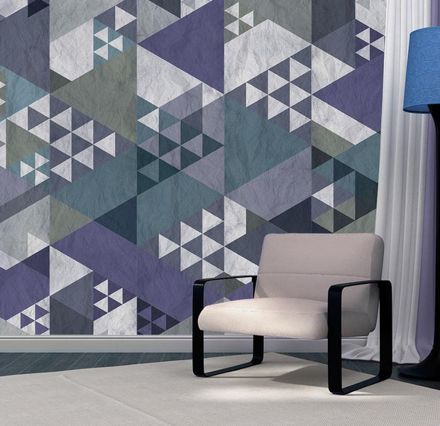 Wall mural - Blue patchwork-TipTopHomeDecor