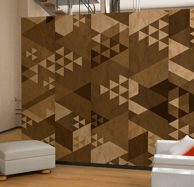 Wall mural - Brown patchwork-TipTopHomeDecor