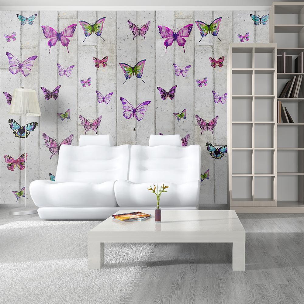 Wall mural - Butterflies and Concrete-TipTopHomeDecor