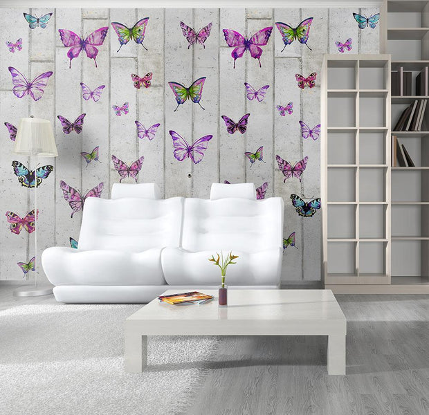 Wall mural - Butterflies and Concrete-TipTopHomeDecor