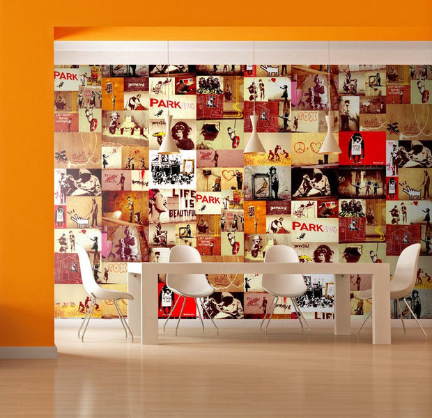 Wall mural - Collage - Banksy-TipTopHomeDecor