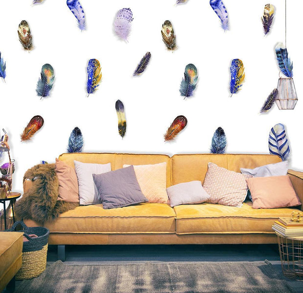 Wall mural - Colorful Feathers-TipTopHomeDecor