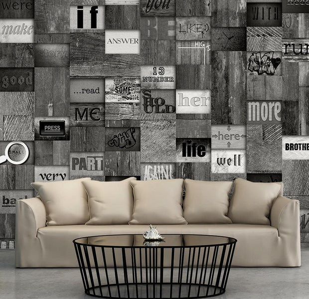 Wall mural - Mosaic of Words-TipTopHomeDecor