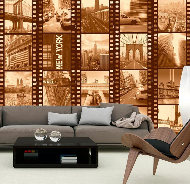 Wall mural - New York - Collage (sepia)-TipTopHomeDecor