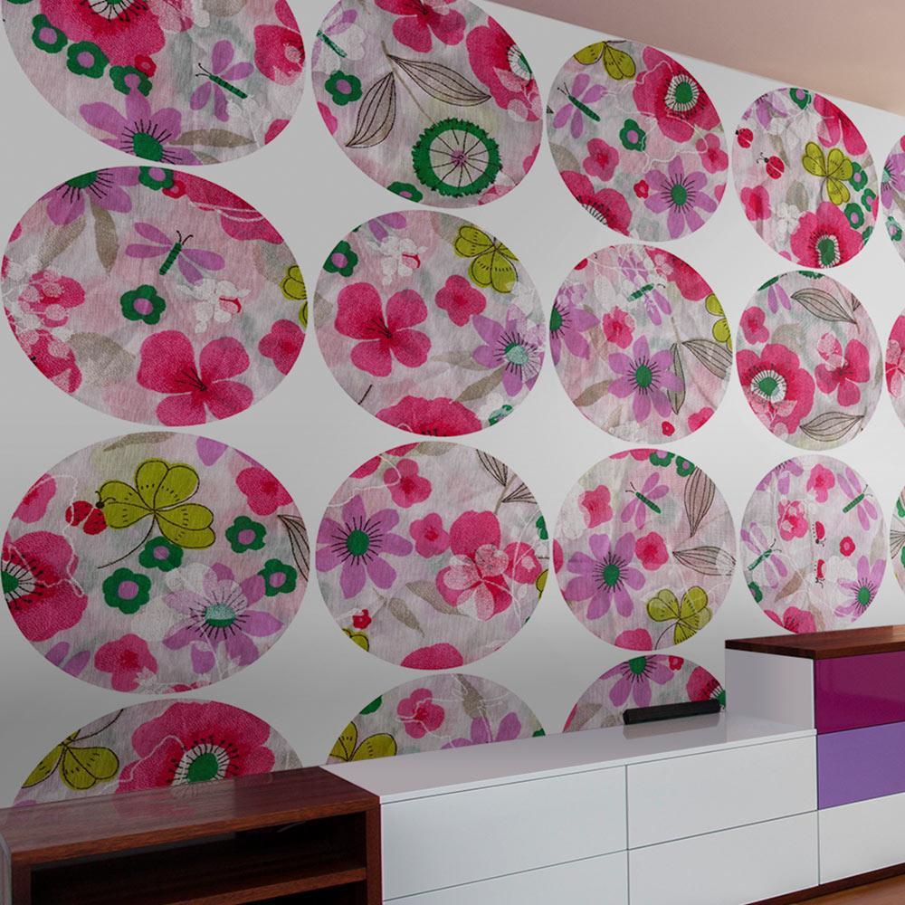 Wall mural - Pink meadow - circle-TipTopHomeDecor