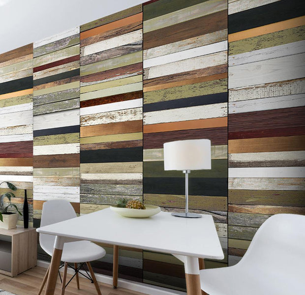 Wall mural - Rainbow-colored wood tones-TipTopHomeDecor