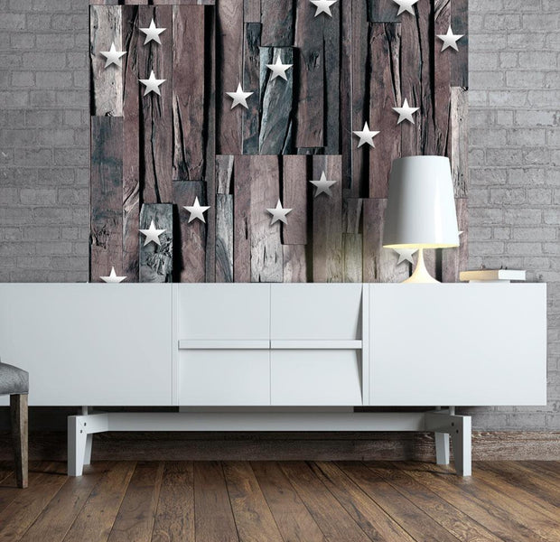 Wall mural - Stars on Wood-TipTopHomeDecor