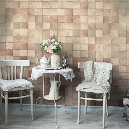 Wall mural - Wooden geometry-TipTopHomeDecor