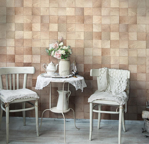 Wall mural - Wooden geometry-TipTopHomeDecor