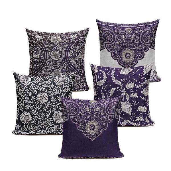 Purple Retro Cushion Covers