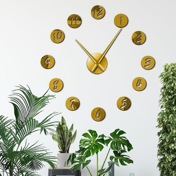 Round Number 3D Wall Clock Watch Decal-Tiptophomedecor-Interior-Design-Home-Decor
