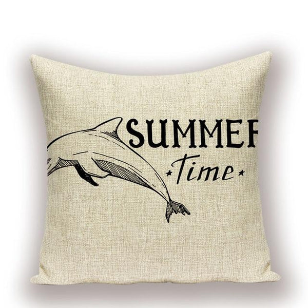 Save The Ocean No Plastic Underwater Dolphin Cushion Covers-TipTopHomeDecor