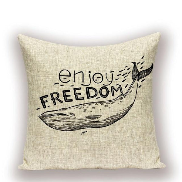 Save The Ocean No Plastic Underwater Dolphin Cushion Covers-TipTopHomeDecor