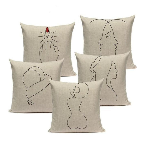 Simple Abstract Line Art Cushion Covers-TipTopHomeDecor