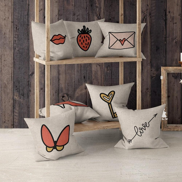 Simple Cartoon Designer Love Letter Cushion Covers-TipTopHomeDecor