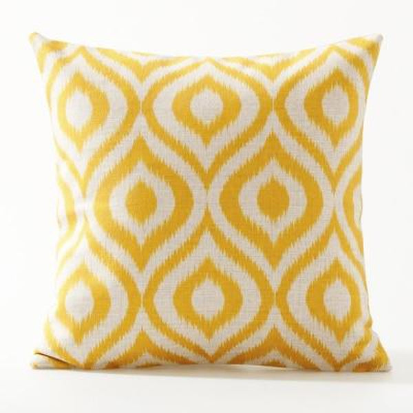 Simple Yellow Red Leaves Geometric Nordic Pattern Cushion Covers-Tiptophomedecor
