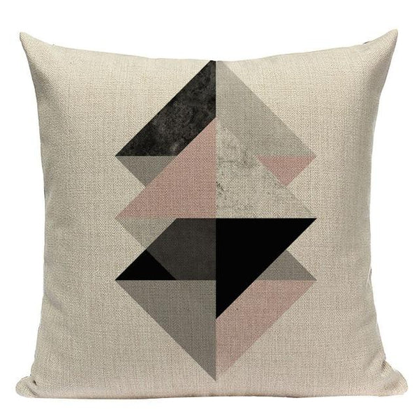 Soft Pink Nordic Geometric Pillow Cushion Covers-Tiptophomedecor
