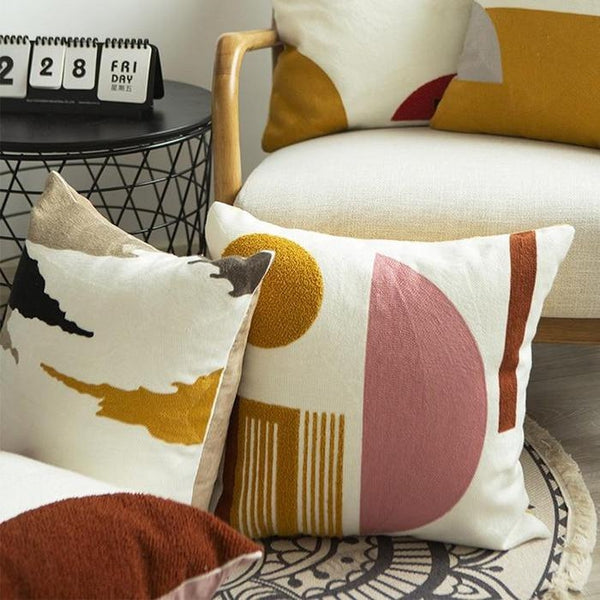 Soft Textured Aesthetic Geometric Organic Colors Cushion Covers-TipTopHomeDecor