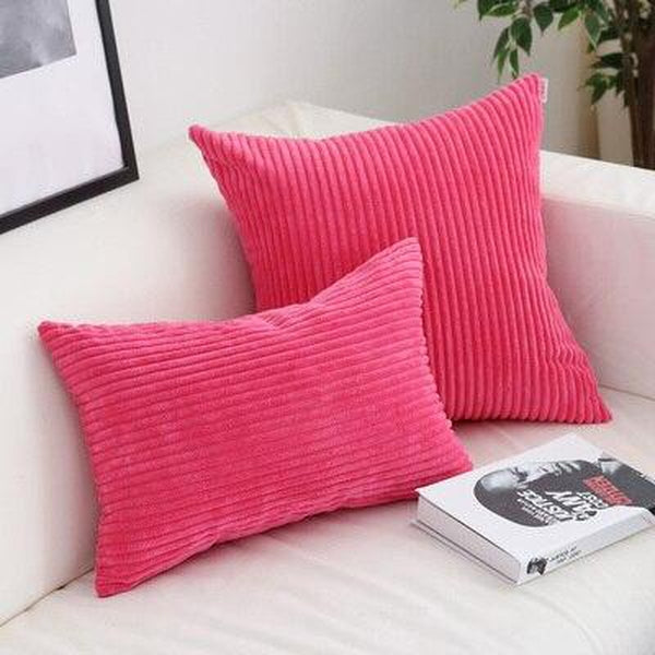 Soft Velvet Striped Decorative Pillows Throw Pillow Cover Cases