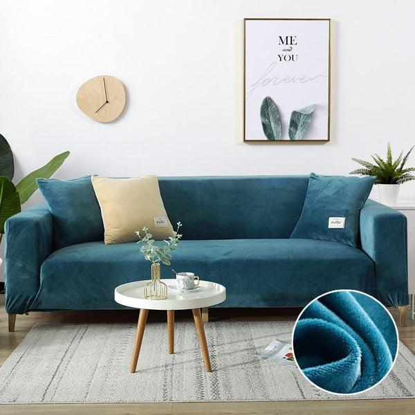 Solid Color Soft Velvet Stretch Sofa Slipcovers-TipTopHomeDecor