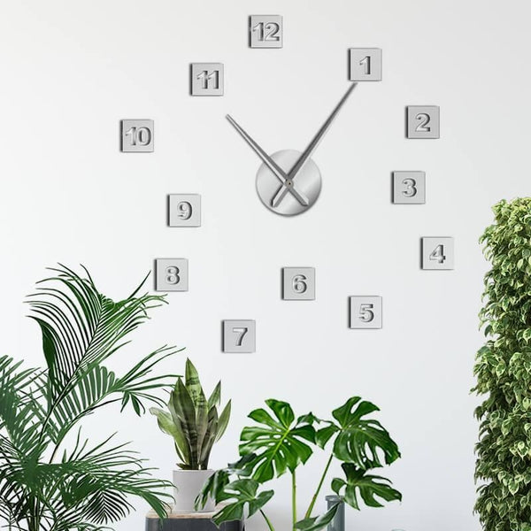 square Number 3D Big Wall Clock Decal-Tiptophomedecor-Interior-Design-Home-Decor