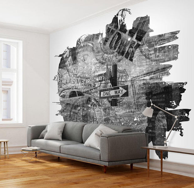Wall mural - Black-and-white New York collage-TipTopHomeDecor