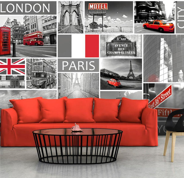 Wall mural - London, Paris, Berlin, New York-TipTopHomeDecor