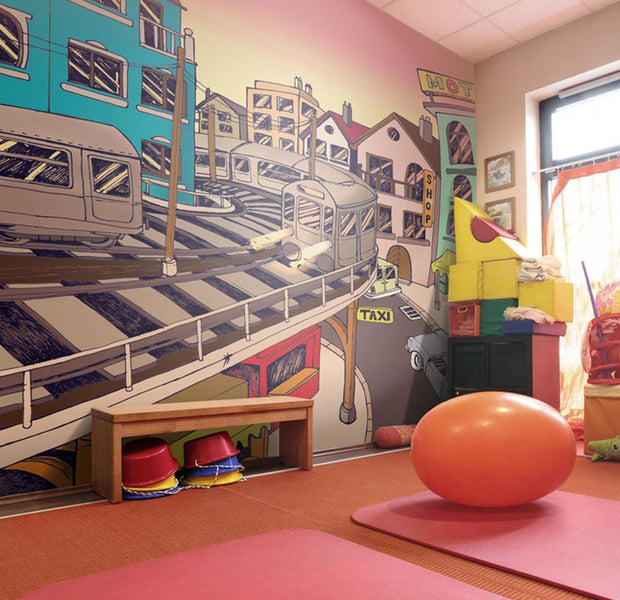 Wall mural - Morning in a city-TipTopHomeDecor