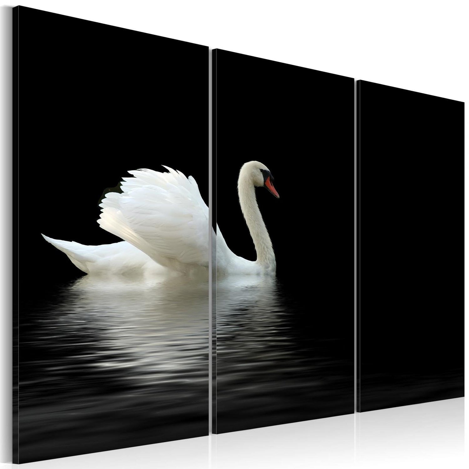Stretched Canvas Animal Art - A Lonely White Swan-Tiptophomedecor