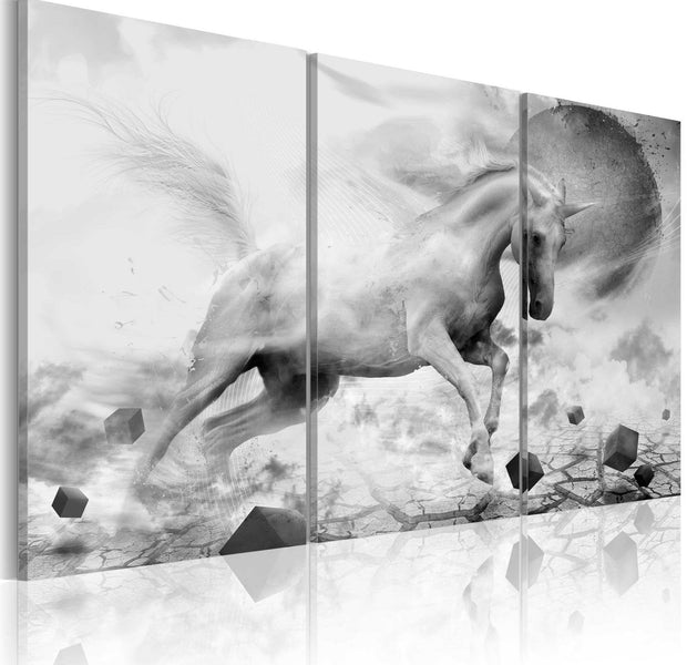 Stretched Canvas Animal Art - A Unicorn On The Edge Of The World-Tiptophomedecor