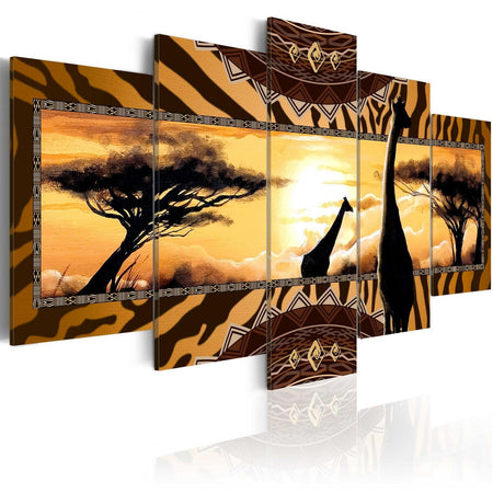 Stretched Canvas Animal Art - African Giraffes-Tiptophomedecor