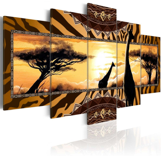 Stretched Canvas Animal Art - African Giraffes-Tiptophomedecor
