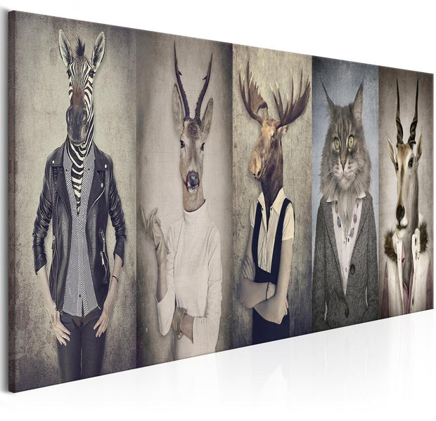 Stretched Canvas Animal Art - Animal Masks-Tiptophomedecor