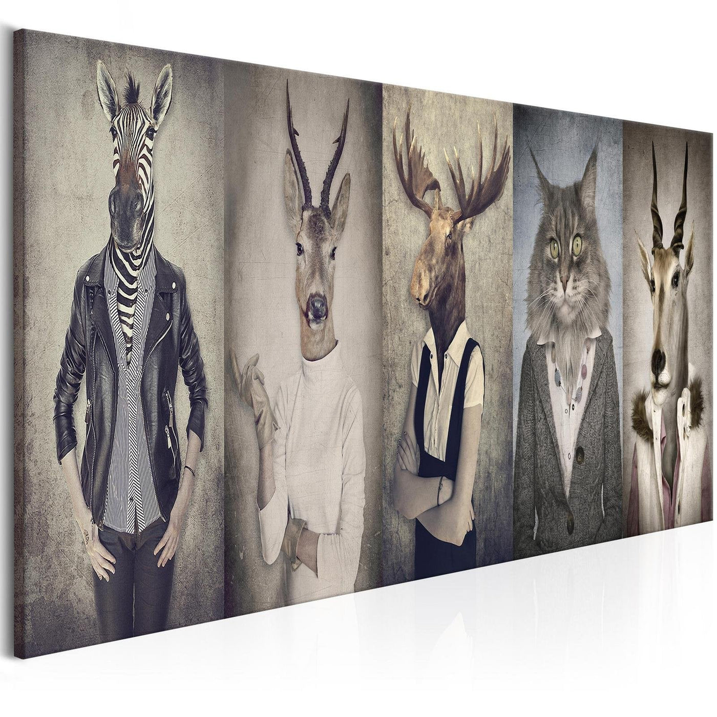 Stretched Canvas Animal Art - Animal Masks-Tiptophomedecor